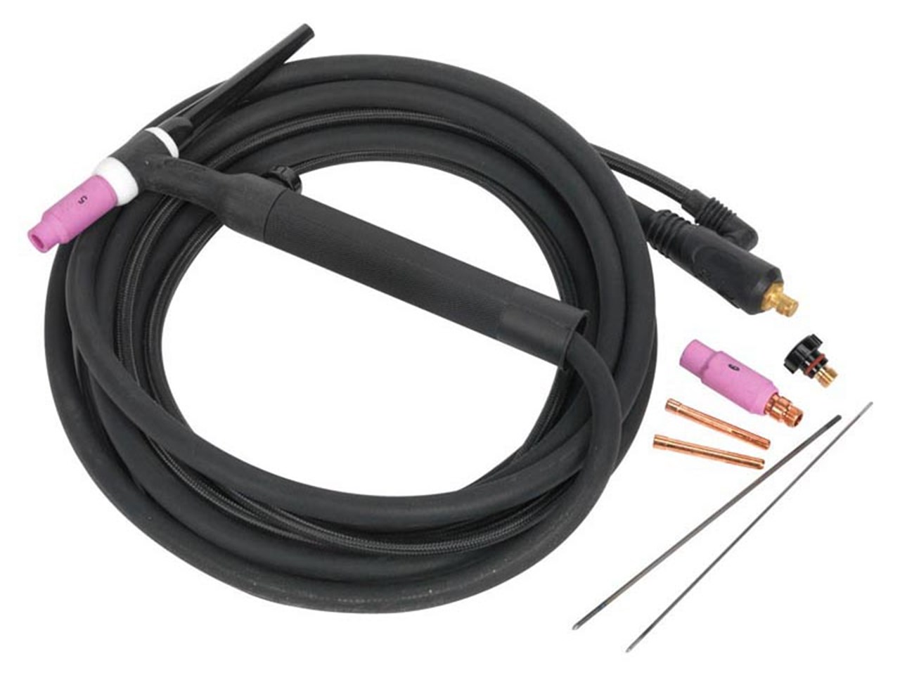 Air Cooled Gas Power Incorporated TIG Welding Torch Flexible Head Neck  WP-26FV 250Amps 25ft Gun M161.5 Hose Cable