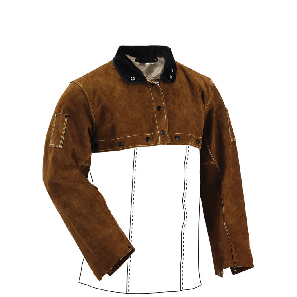 Unisex Dark Brown FR Leather Welding Cape Sleeves and Bib - America ...